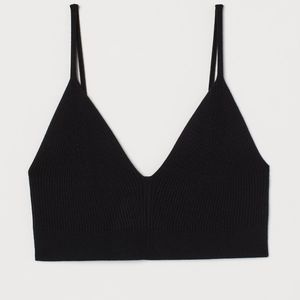BRAND NEW H&M WOMEN'S RIB KNIT CROP TOP SHIRT TOP SZ S $18